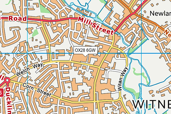 OX28 6GW map - OS VectorMap District (Ordnance Survey)