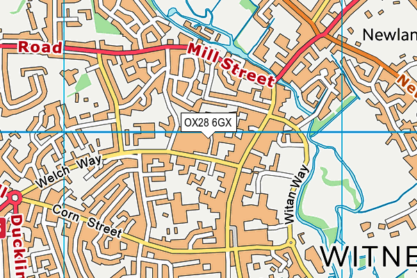 OX28 6GX map - OS VectorMap District (Ordnance Survey)