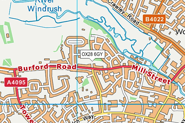 OX28 6GY map - OS VectorMap District (Ordnance Survey)