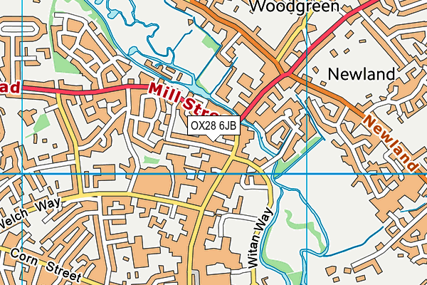 OX28 6JB map - OS VectorMap District (Ordnance Survey)