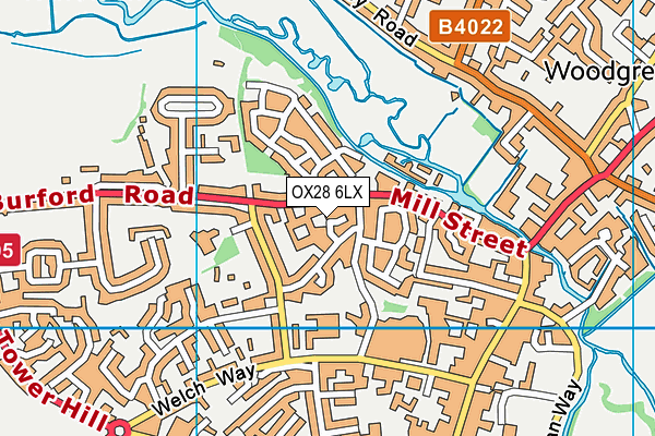 OX28 6LX map - OS VectorMap District (Ordnance Survey)