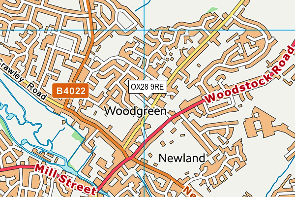 OX28 9RE map - OS VectorMap District (Ordnance Survey)