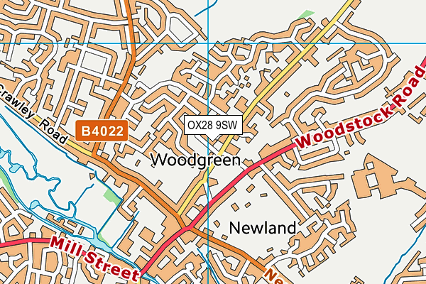 OX28 9SW map - OS VectorMap District (Ordnance Survey)