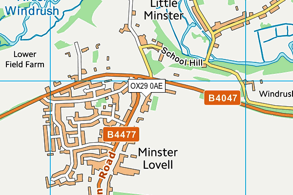 OX29 0AE map - OS VectorMap District (Ordnance Survey)