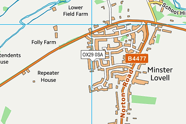 OX29 0SA map - OS VectorMap District (Ordnance Survey)