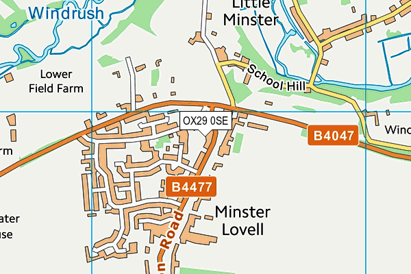 OX29 0SE map - OS VectorMap District (Ordnance Survey)