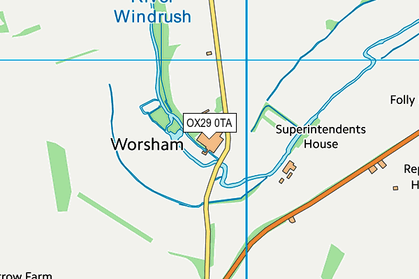 OX29 0TA map - OS VectorMap District (Ordnance Survey)