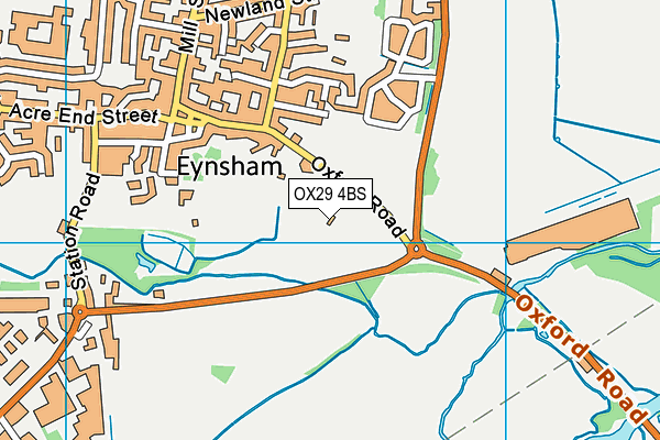 Eynsham Playing Field (South Side) map (OX29 4BS) - OS VectorMap District (Ordnance Survey)