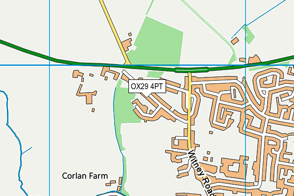 Bartholomew School Pitches map (OX29 4PT) - OS VectorMap District (Ordnance Survey)