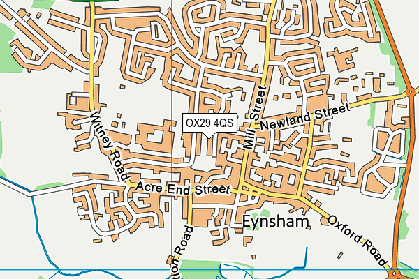 OX29 4QS map - OS VectorMap District (Ordnance Survey)