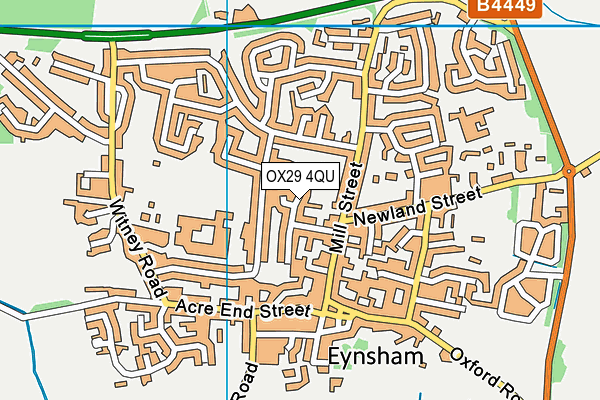 OX29 4QU map - OS VectorMap District (Ordnance Survey)