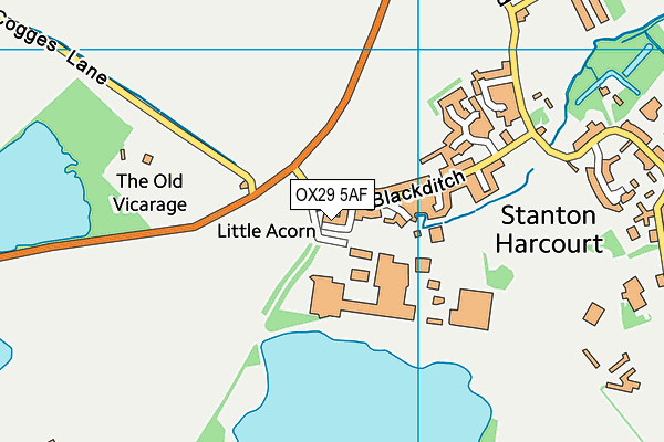 OX29 5AF map - OS VectorMap District (Ordnance Survey)