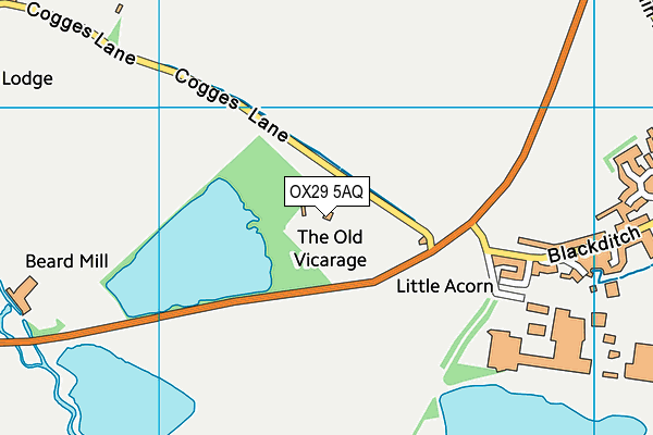 OX29 5AQ map - OS VectorMap District (Ordnance Survey)