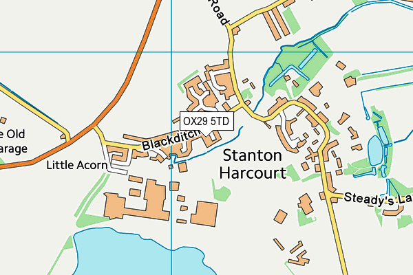 OX29 5TD map - OS VectorMap District (Ordnance Survey)