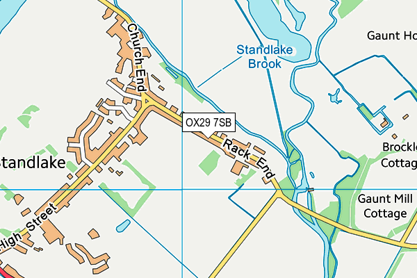 Standlake Village Hall map (OX29 7SB) - OS VectorMap District (Ordnance Survey)