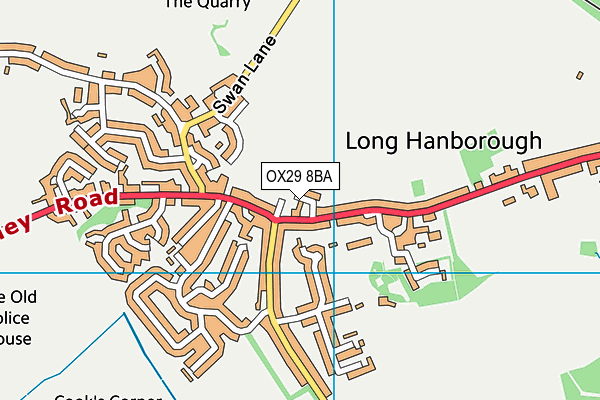 OX29 8BA map - OS VectorMap District (Ordnance Survey)