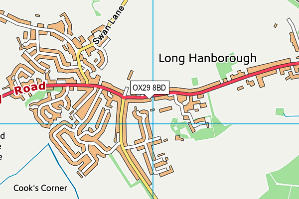 OX29 8BD map - OS VectorMap District (Ordnance Survey)