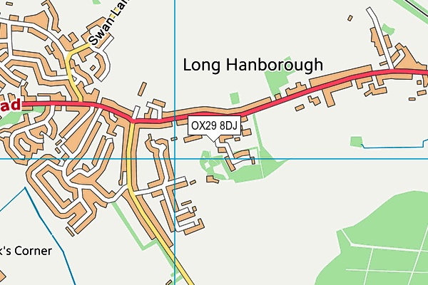 Hanborough Manor Ce School map (OX29 8DJ) - OS VectorMap District (Ordnance Survey)