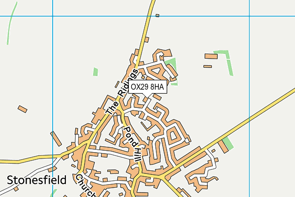 Stonesfield Playing Field map (OX29 8HA) - OS VectorMap District (Ordnance Survey)