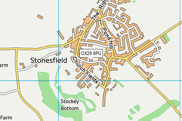 Stonesfield Primary School map (OX29 8PU) - OS VectorMap District (Ordnance Survey)