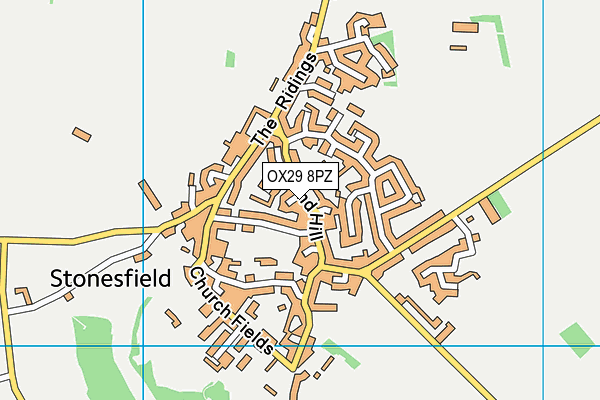 OX29 8PZ map - OS VectorMap District (Ordnance Survey)