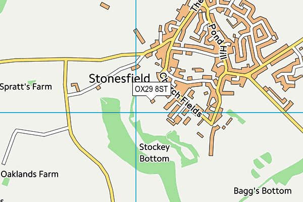 OX29 8ST map - OS VectorMap District (Ordnance Survey)