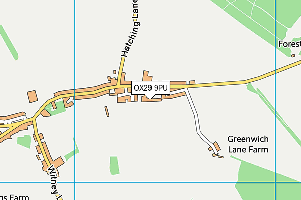 OX29 9PU map - OS VectorMap District (Ordnance Survey)