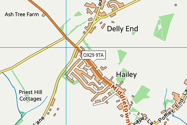 OX29 9TA map - OS VectorMap District (Ordnance Survey)