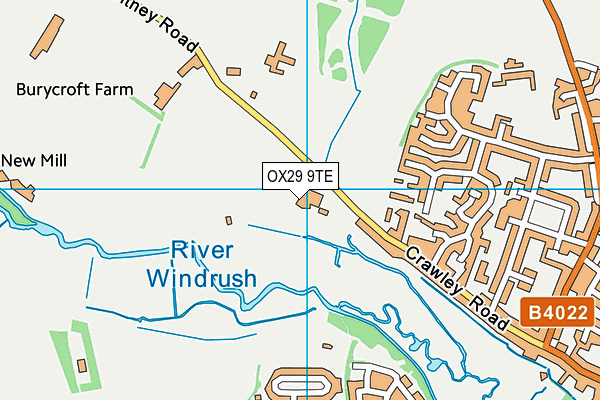 OX29 9TE map - OS VectorMap District (Ordnance Survey)