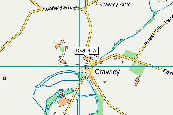 OX29 9TW map - OS VectorMap District (Ordnance Survey)