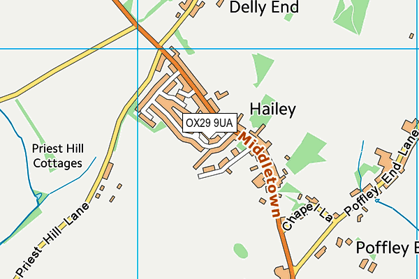 Hailey Recreation Ground map (OX29 9UA) - OS VectorMap District (Ordnance Survey)