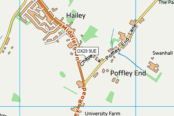 OX29 9UE map - OS VectorMap District (Ordnance Survey)