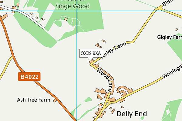 OX29 9XA map - OS VectorMap District (Ordnance Survey)