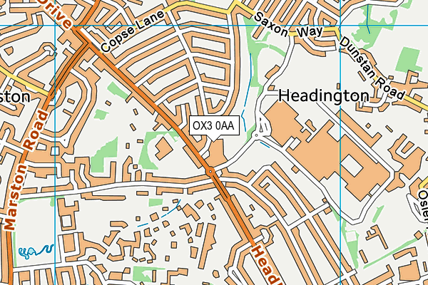 OX3 0AA map - OS VectorMap District (Ordnance Survey)