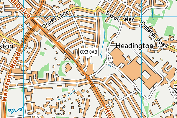 OX3 0AB map - OS VectorMap District (Ordnance Survey)