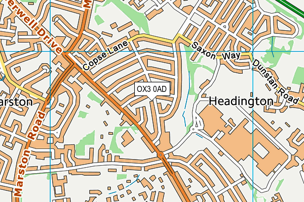 OX3 0AD map - OS VectorMap District (Ordnance Survey)