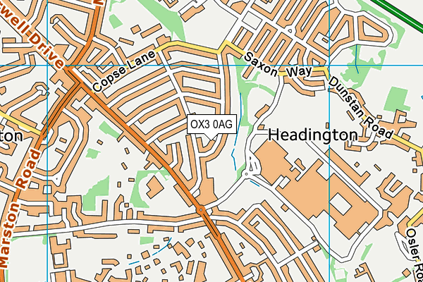 OX3 0AG map - OS VectorMap District (Ordnance Survey)