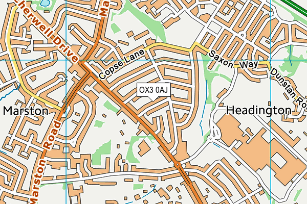 OX3 0AJ map - OS VectorMap District (Ordnance Survey)