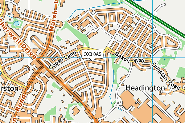 OX3 0AS map - OS VectorMap District (Ordnance Survey)