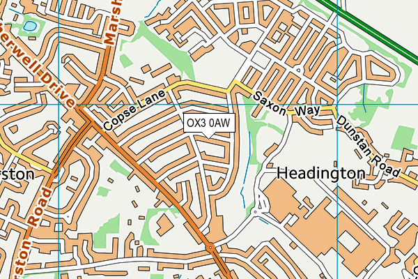 OX3 0AW map - OS VectorMap District (Ordnance Survey)