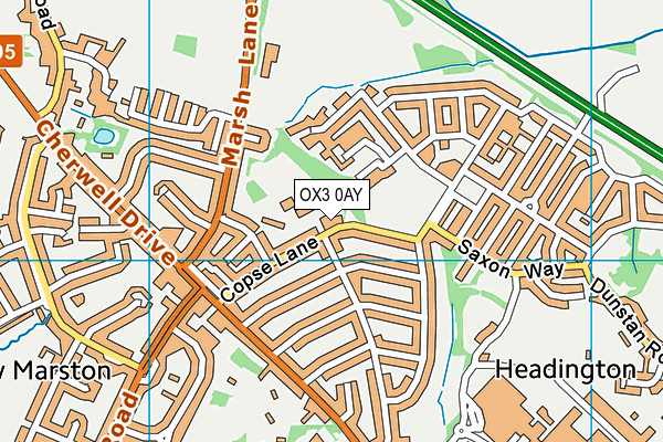 New Marston Primary School map (OX3 0AY) - OS VectorMap District (Ordnance Survey)