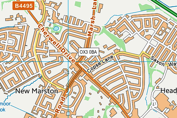 OX3 0BA map - OS VectorMap District (Ordnance Survey)