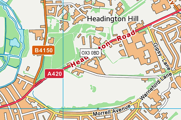 OX3 0BD map - OS VectorMap District (Ordnance Survey)