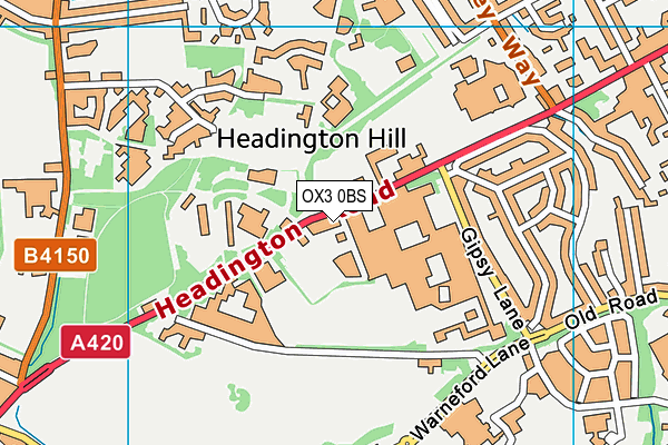 OX3 0BS map - OS VectorMap District (Ordnance Survey)