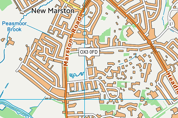 OX3 0FD map - OS VectorMap District (Ordnance Survey)