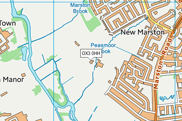 Exeter And St Peter's Colleges Sports Ground map (OX3 0HH) - OS VectorMap District (Ordnance Survey)