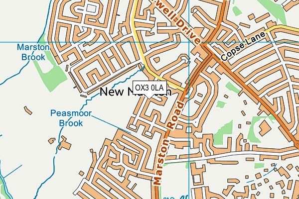 OX3 0LA map - OS VectorMap District (Ordnance Survey)