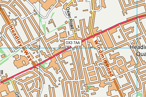 OX3 7AA map - OS VectorMap District (Ordnance Survey)