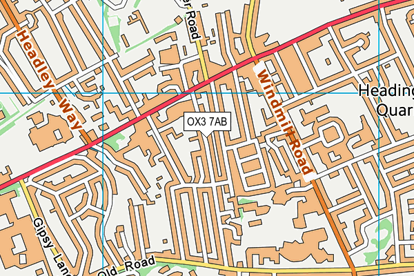 OX3 7AB map - OS VectorMap District (Ordnance Survey)