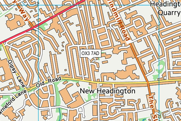 OX3 7AD map - OS VectorMap District (Ordnance Survey)